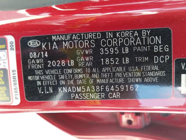 Photo 9 VIN: KNADM5A38F6459162 - KIA RIO LX 