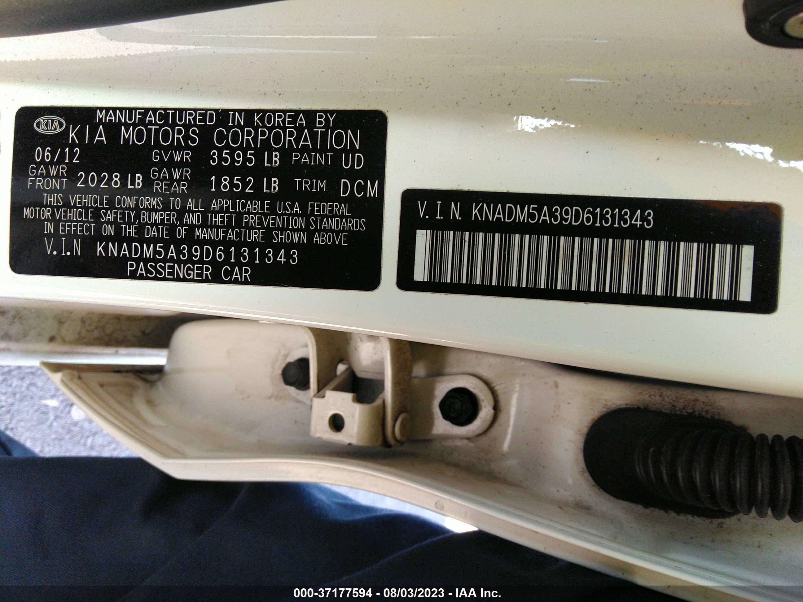 Photo 8 VIN: KNADM5A39D6131343 - KIA RIO 