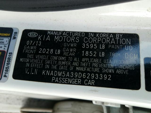 Photo 9 VIN: KNADM5A39D6293392 - KIA RIO LX 