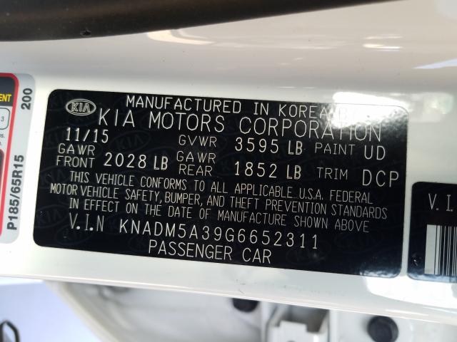 Photo 9 VIN: KNADM5A39G6652311 - KIA RIO LX 