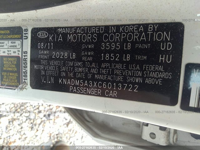 Photo 8 VIN: KNADM5A3XC6013722 - KIA RIO 