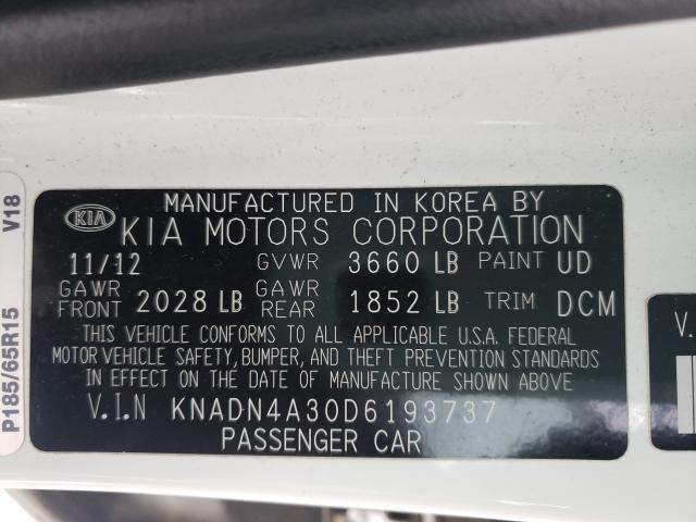 Photo 9 VIN: KNADN4A30D6193737 - KIA RIO EX 