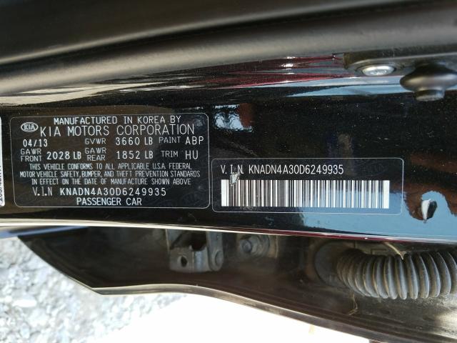 Photo 9 VIN: KNADN4A30D6249935 - KIA RIO EX 