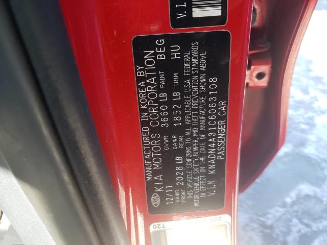 Photo 9 VIN: KNADN4A31C6063108 - KIA RIO EX 