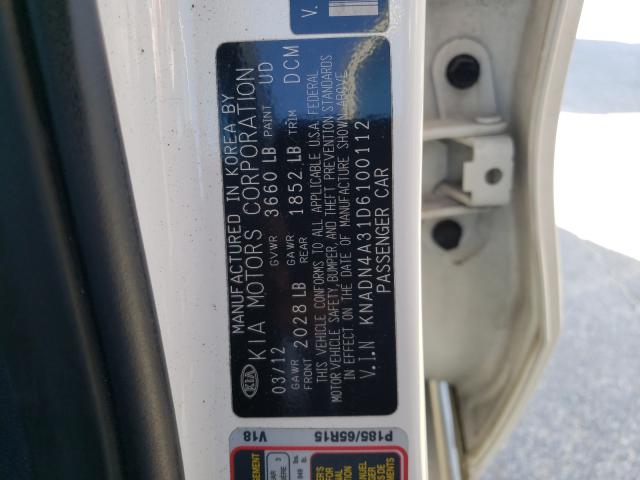 Photo 9 VIN: KNADN4A31D6100112 - KIA RIO EX 