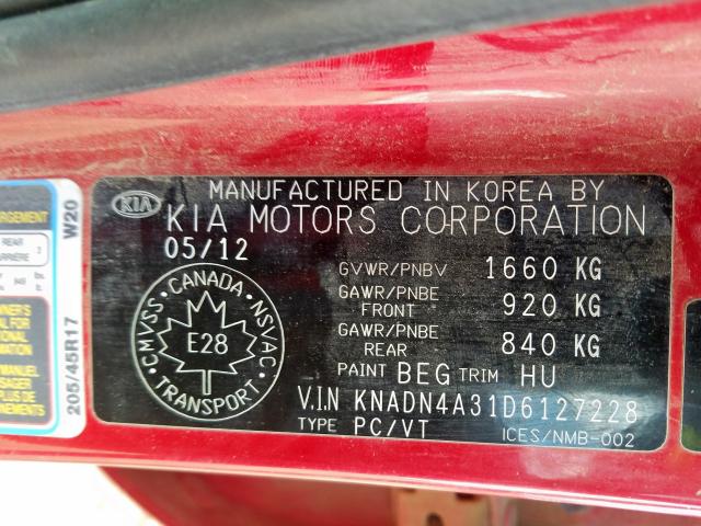 Photo 9 VIN: KNADN4A31D6127228 - KIA RIO EX 