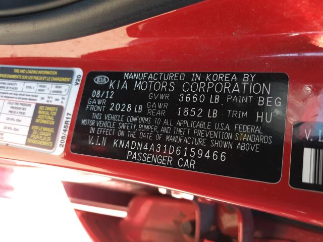 Photo 9 VIN: KNADN4A31D6159466 - KIA RIO EX 