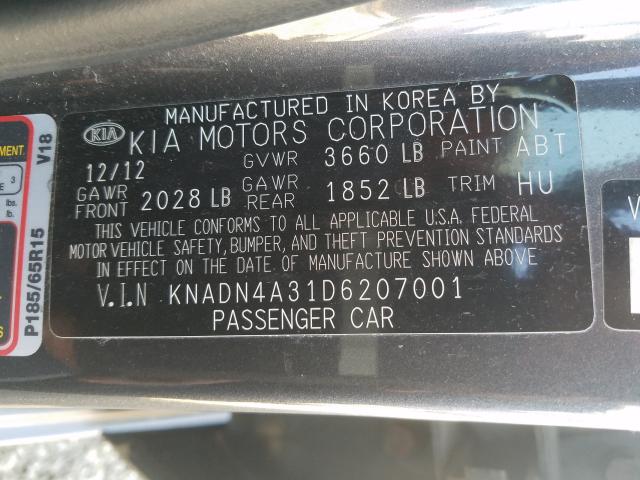 Photo 9 VIN: KNADN4A31D6207001 - KIA RIO EX 