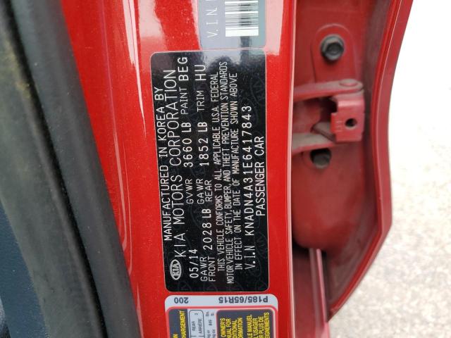 Photo 9 VIN: KNADN4A31E6417843 - KIA RIO EX 