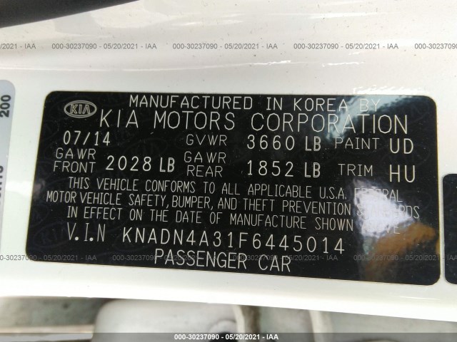 Photo 8 VIN: KNADN4A31F6445014 - KIA RIO 