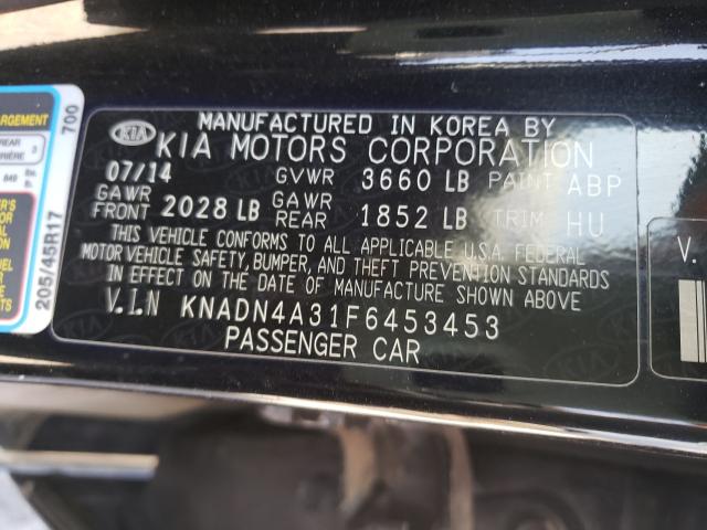 Photo 9 VIN: KNADN4A31F6453453 - KIA RIO EX 