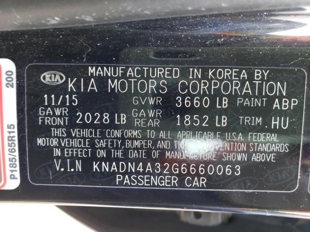 Photo 9 VIN: KNADN4A32G6660063 - KIA RIO EX 