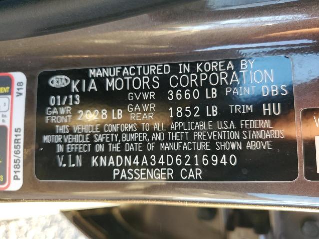 Photo 12 VIN: KNADN4A34D6216940 - KIA RIO EX 