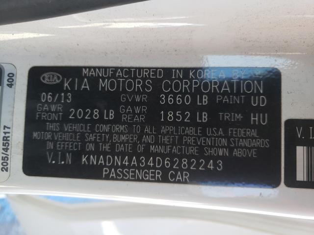 Photo 9 VIN: KNADN4A34D6282243 - KIA RIO EX 