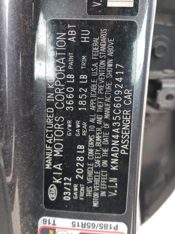 Photo 9 VIN: KNADN4A35C6092417 - KIA RIO EX 