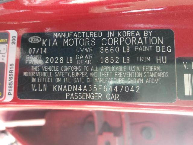 Photo 9 VIN: KNADN4A35F6447042 - KIA RIO EX 