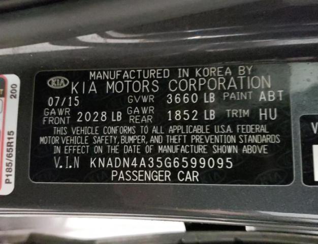 Photo 11 VIN: KNADN4A35G6599095 - KIA RIO EX 