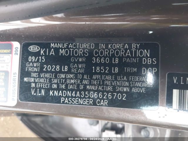 Photo 8 VIN: KNADN4A35G6626702 - KIA RIO 