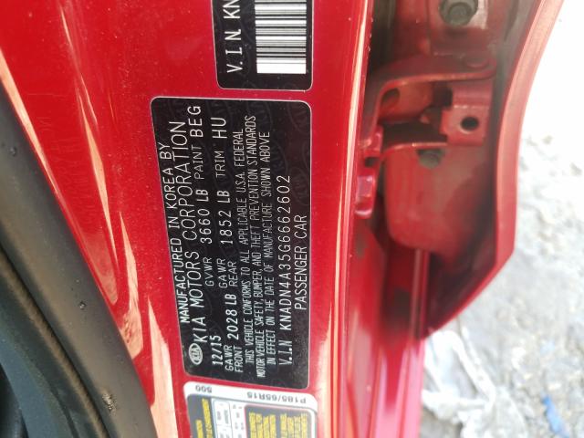 Photo 9 VIN: KNADN4A35G6662602 - KIA RIO EX 