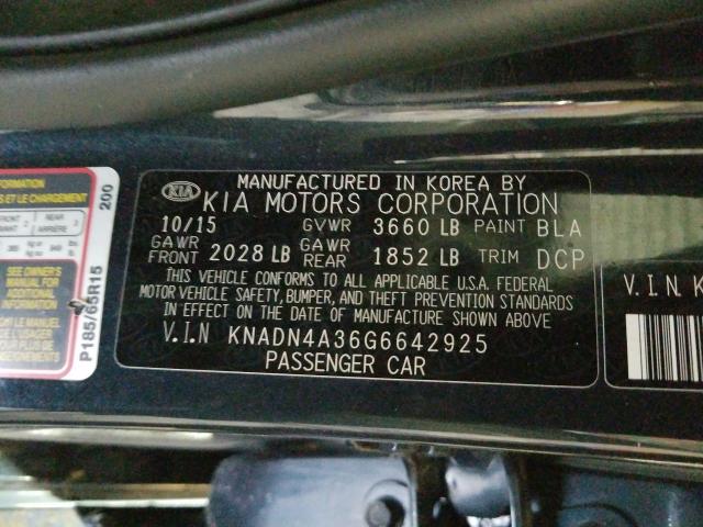 Photo 9 VIN: KNADN4A36G6642925 - KIA RIO EX 