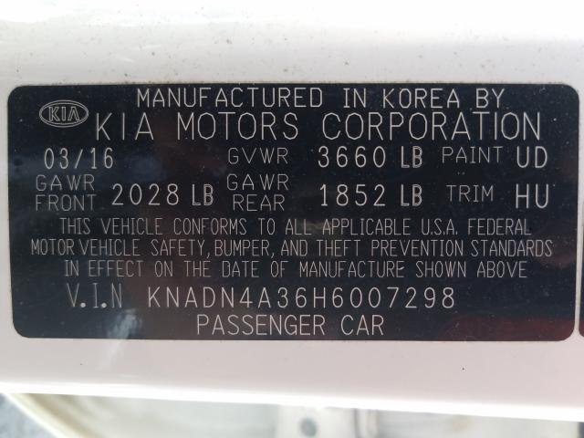 Photo 9 VIN: KNADN4A36H6007298 - KIA RIO EX 