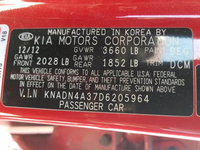 Photo 9 VIN: KNADN4A37D6205964 - KIA RIO EX 