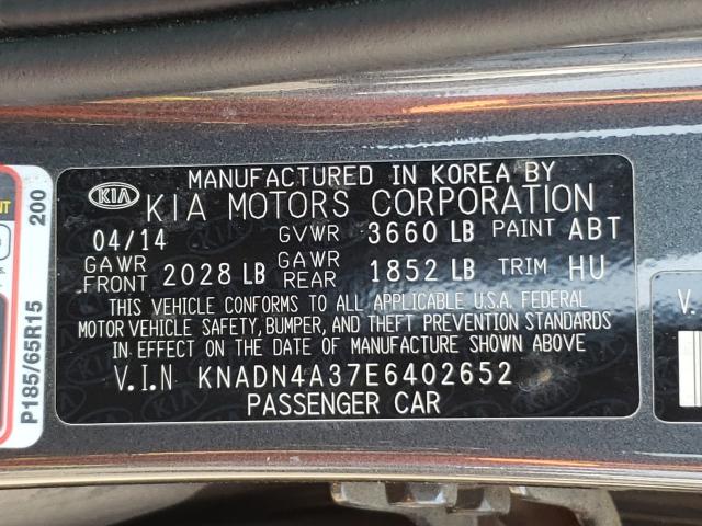 Photo 9 VIN: KNADN4A37E6402652 - KIA RIO EX 