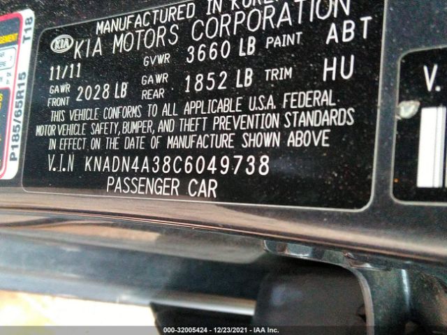 Photo 8 VIN: KNADN4A38C6049738 - KIA RIO 