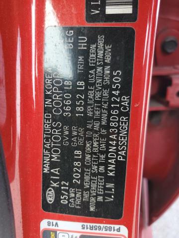 Photo 11 VIN: KNADN4A38D6124505 - KIA RIO EX 