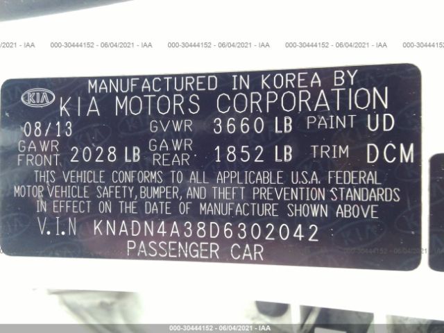 Photo 8 VIN: KNADN4A38D6302042 - KIA RIO 