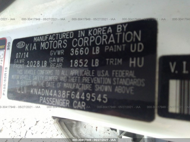 Photo 8 VIN: KNADN4A38F6449545 - KIA RIO 