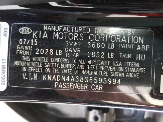 Photo 9 VIN: KNADN4A38G6595994 - KIA RIO EX 