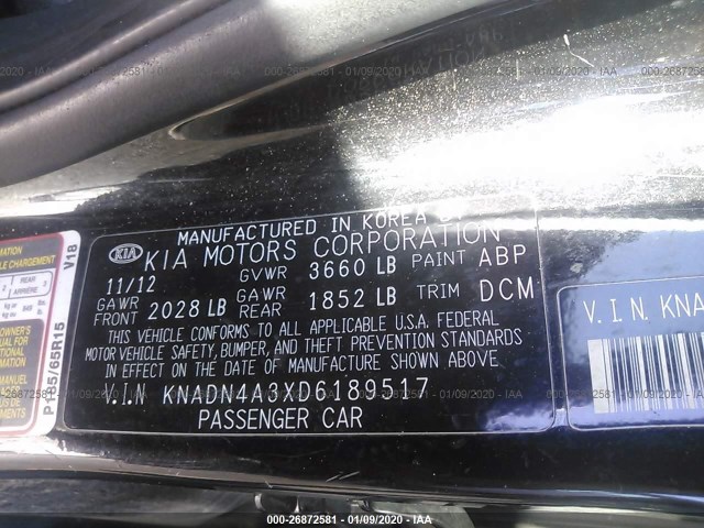 Photo 8 VIN: KNADN4A3XD6189517 - KIA RIO 