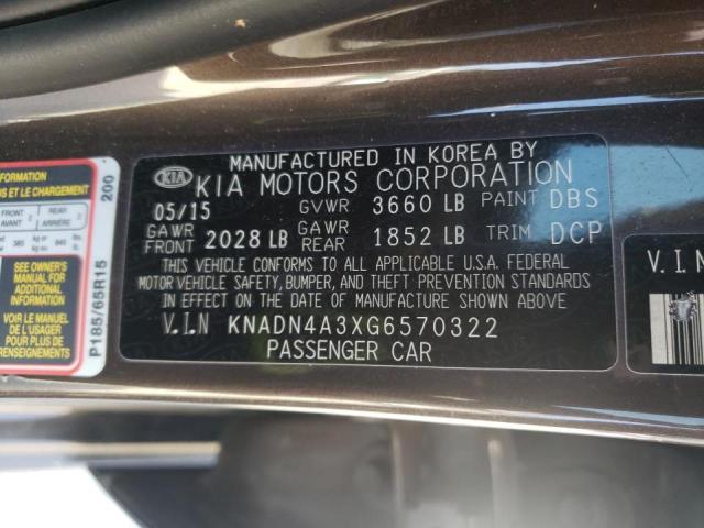 Photo 9 VIN: KNADN4A3XG6570322 - KIA RIO EX 