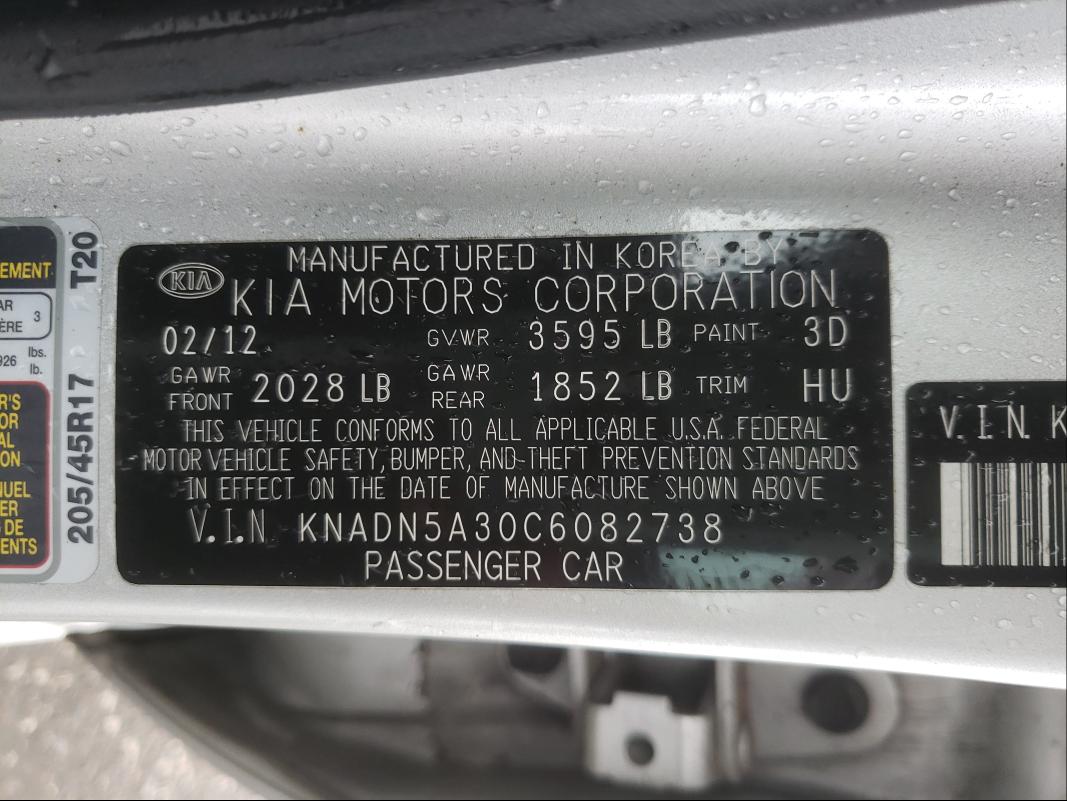 Photo 9 VIN: KNADN5A30C6082738 - KIA RIO EX 