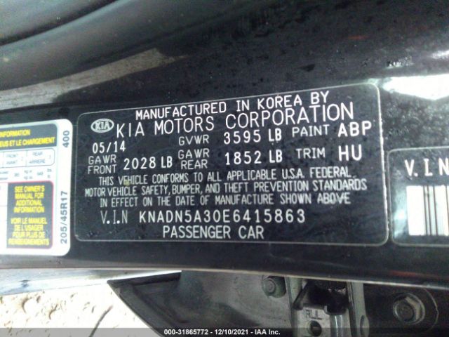 Photo 8 VIN: KNADN5A30E6415863 - KIA RIO 