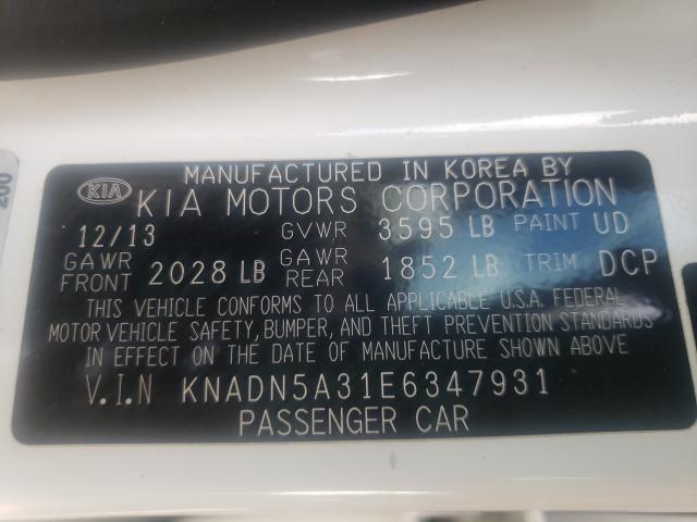 Photo 9 VIN: KNADN5A31E6347931 - KIA RIO EX 