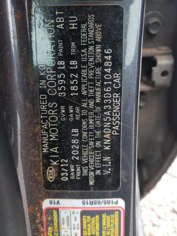 Photo 12 VIN: KNADN5A33D6104846 - KIA RIO EX 