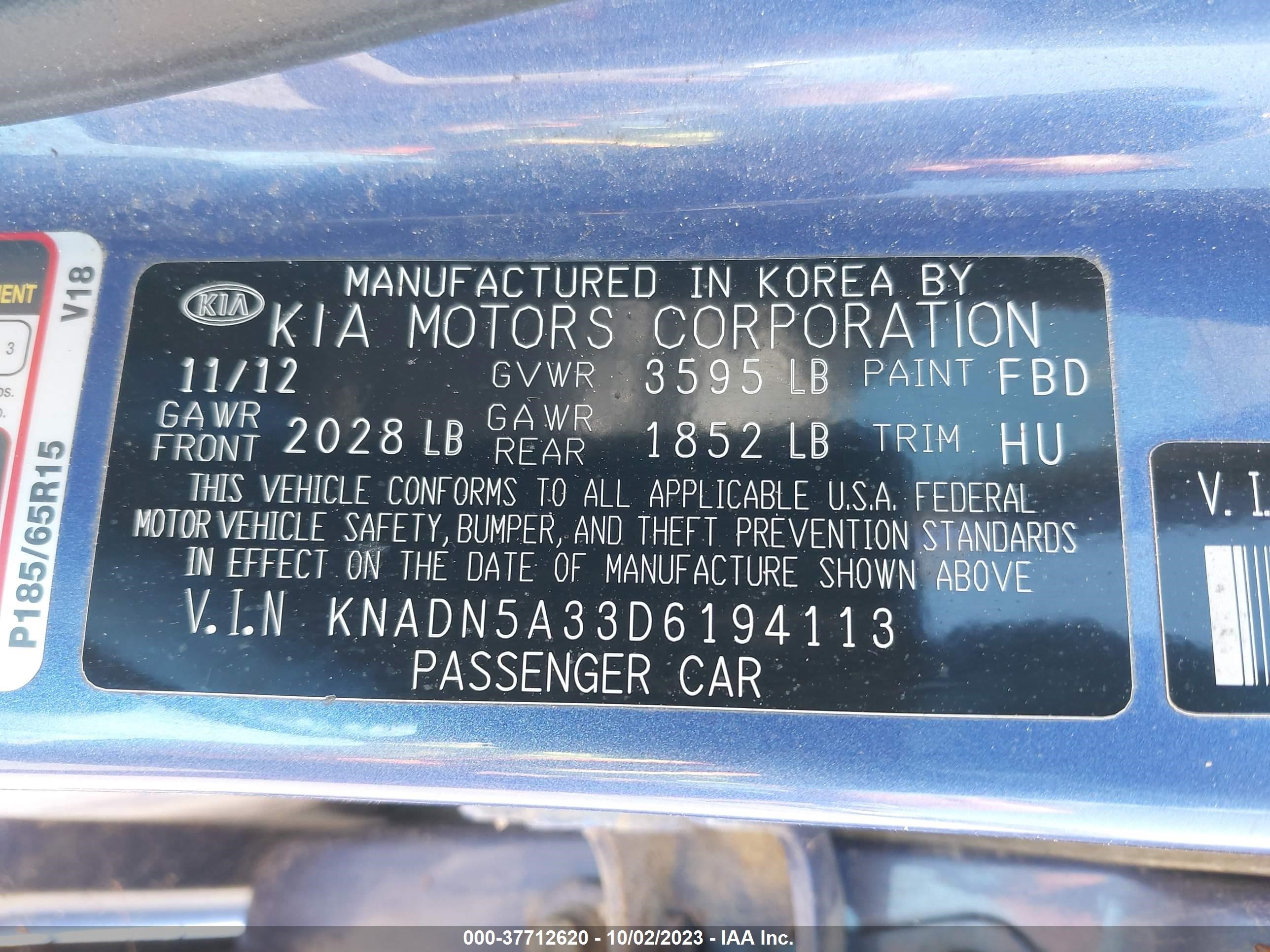 Photo 8 VIN: KNADN5A33D6194113 - KIA RIO 