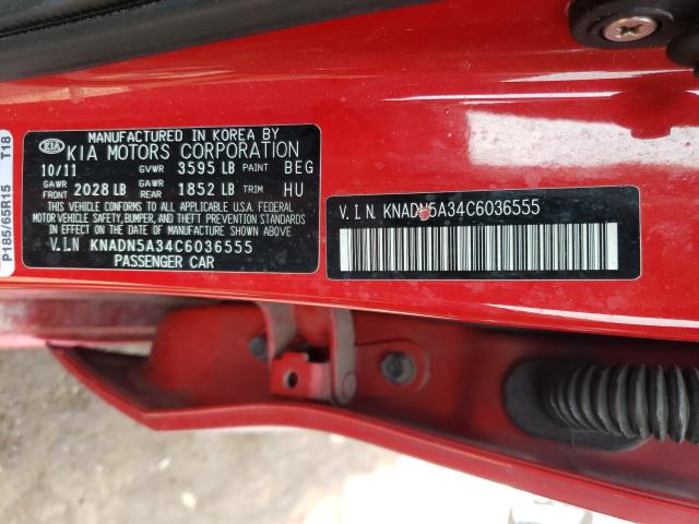 Photo 9 VIN: KNADN5A34C6036555 - KIA RIO EX 