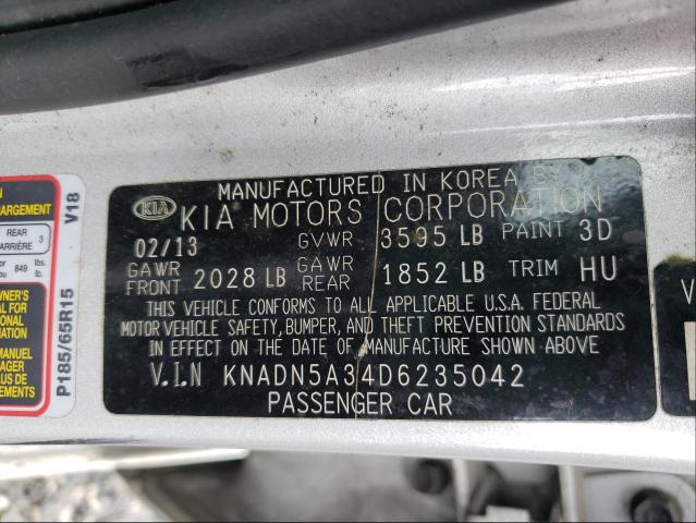 Photo 9 VIN: KNADN5A34D6235042 - KIA RIO EX 