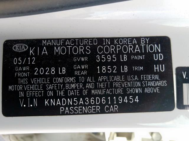 Photo 9 VIN: KNADN5A36D6119454 - KIA RIO EX 