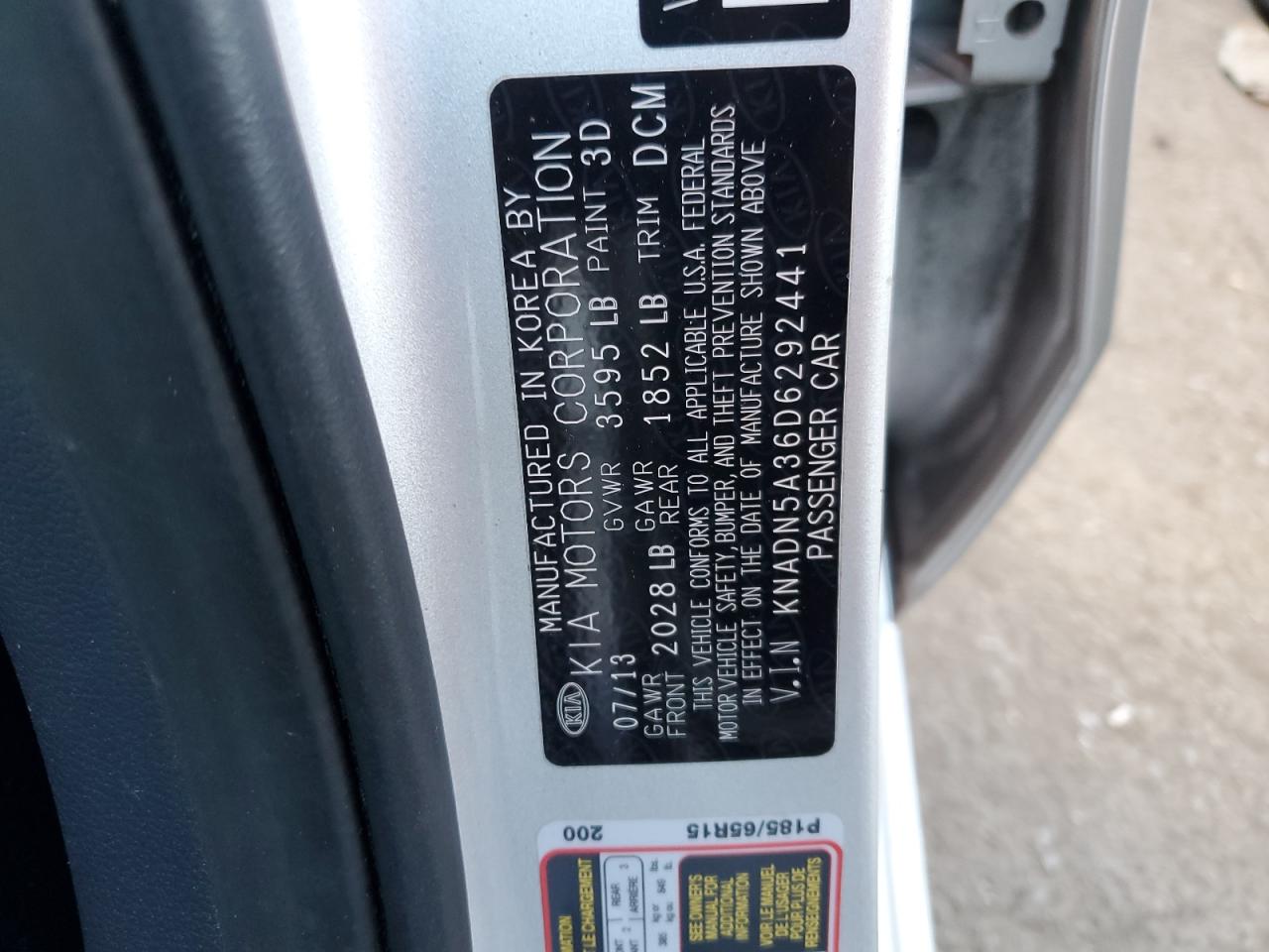 Photo 11 VIN: KNADN5A36D6292441 - KIA RIO 