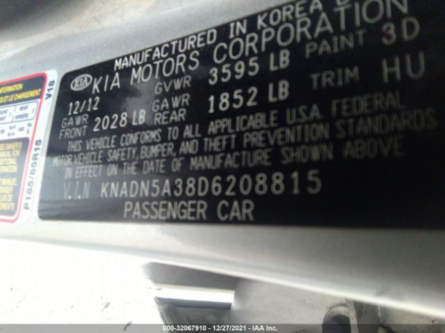 Photo 8 VIN: KNADN5A38D6208815 - KIA RIO 