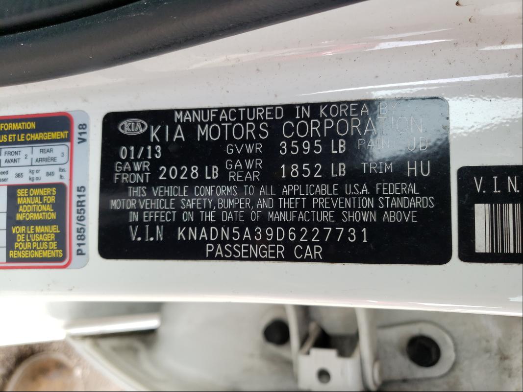 Photo 9 VIN: KNADN5A39D6227731 - KIA RIO EX 