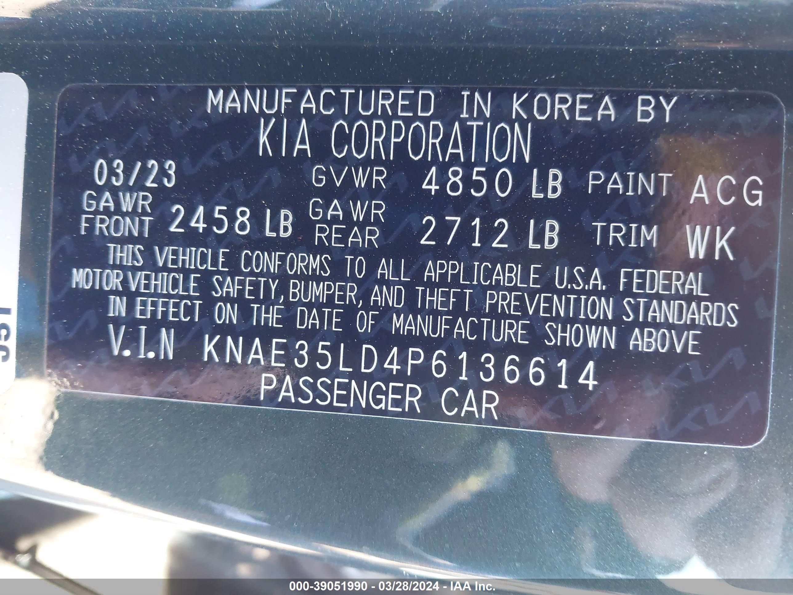 Photo 8 VIN: KNAE35LD4P6136614 - KIA STINGER 