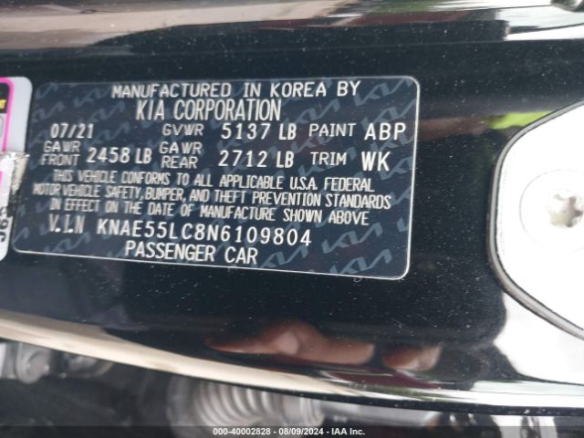 Photo 8 VIN: KNAE55LC8N6109804 - KIA STINGER 