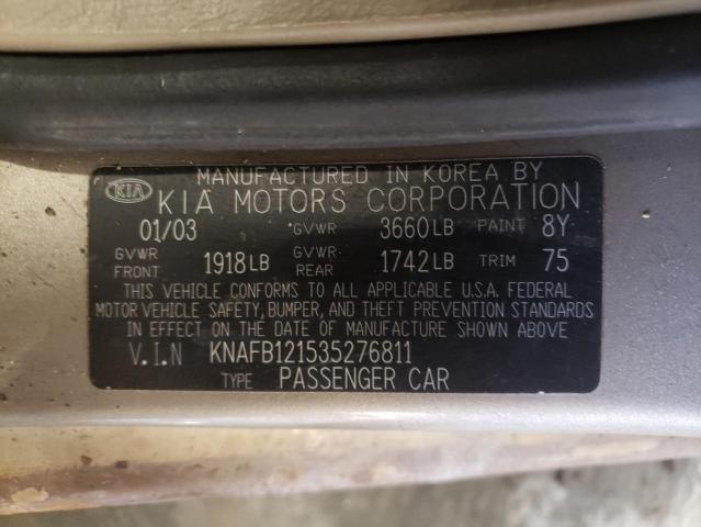 Photo 11 VIN: KNAFB121535276811 - KIA SPECTRA 