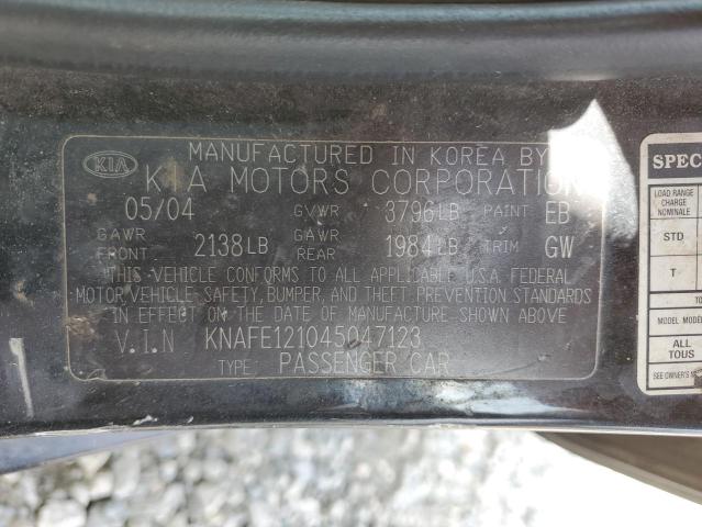 Photo 12 VIN: KNAFE121045047123 - KIA SPECTRA LX 