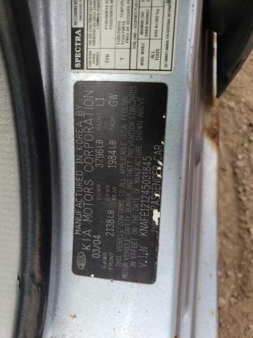 Photo 11 VIN: KNAFE121245031845 - KIA SPECTRA 